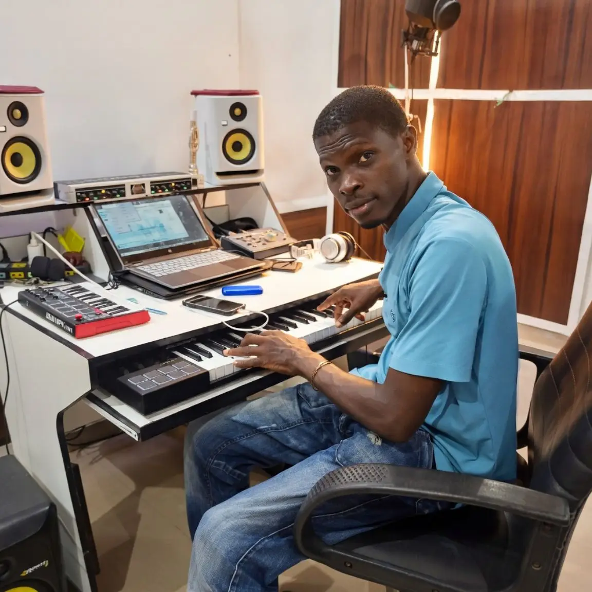 Priest Godsknight playing piano